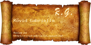 Rövid Gabriella névjegykártya